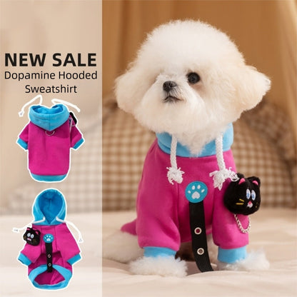 Autumn And Winter Dog Clothes, Color-blocking Hooded Cartoon Thin Sweatshirts, Small And Medium-sized Dog Teddy Vs. Panda Pet Clothing