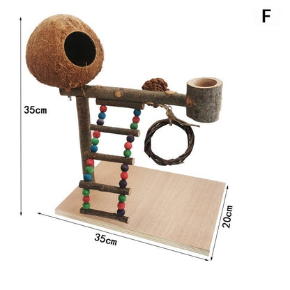 Solid Wood Parrot Stand Training Rack
