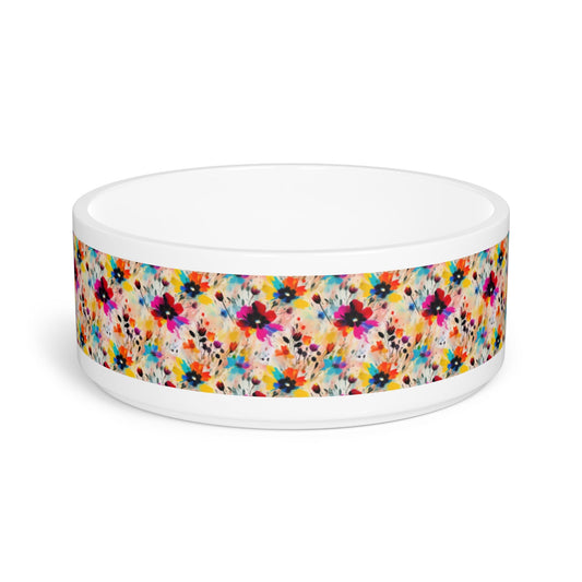 Wildflower Confetti in Watercolor Bloom - Pet Bowl
