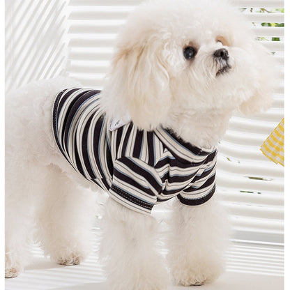 Dog Clothes, Autumn And Winter Striped Animal Base Shirts, Teddy Bichon Frise, Small And Medium-sized Dog, Cat Two-legged Pet Clothes