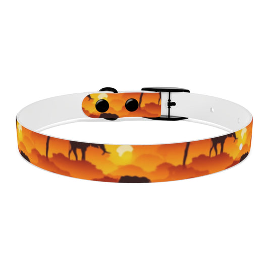 Savanna Sunset Tapestry: Elephants and Acacias in Endless Horizon - Pet Collar Pet Zen