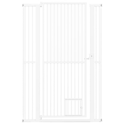 59‚Äù Extra Tall Pet Gate Heavy-Duty Metal Cat Gate with Wide Opening-White