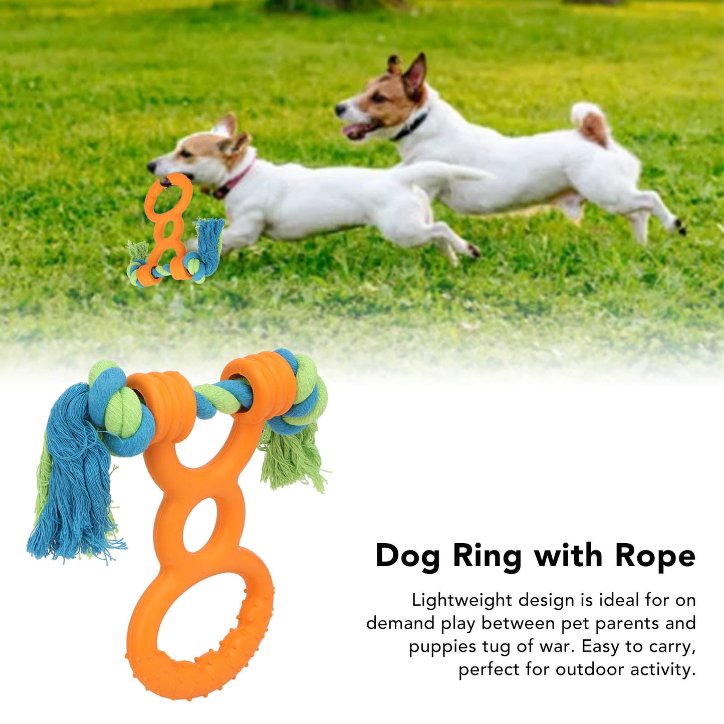 Dog Rubber Ring Rope Toy Safe Portable Dog Chew Teething Toy For Training Teeth Cleaning Gum Massage