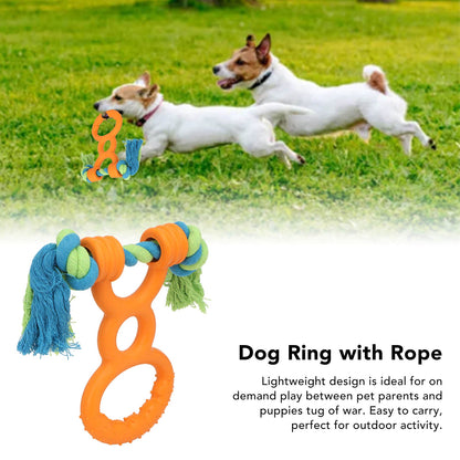 Dog Rubber Ring Rope Toy Safe Portable Dog Chew Teething Toy For Training Teeth Cleaning Gum Massage