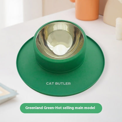 Cat And Dog Bowl Silicone Stainless Steel Pet Non-slip Leak-proof