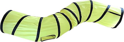 iCAGY Cat Tunnel for Indoor Cats Interactive, Rabbit Tunnel Toys, Pet Toys Play Tunnels for Cats Kittens Rabbits Puppies Crinkle Pop Up Yellow 47" Shape S