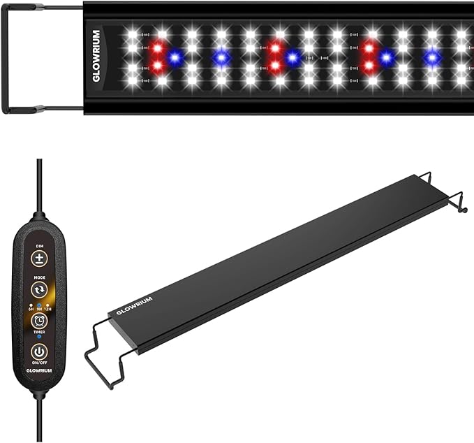 GLOWRIUM Aquarium Light, LED Full Spectrum Freshwater Fish Tank, infinitely dimmable, Fish Tank Light with auto-on/Off Timer (18-23 in)
