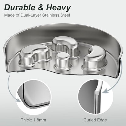 2Pack Slow Feeder Dog Bowls, Double-Layer Food-Grade Stainless Steel, Heavy Duty with Non-Slip Rubber Base, 2Cups Capacity for Small and Medium Dogs to Slow Down Eating