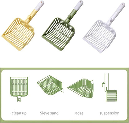 Cat Scooper for Litter Box, Cat Litter Scoop, Kitty Litter Scoop, Cat Poop Collector, All in One Litter Scoop Pet Litter Sifter (Yellow)