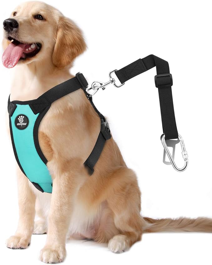 Dog Seat Belt, Safety Vest Dog Car Harness with Adjustable Buckle Dog Seat Belt for Vehicle Nylon Pet Safety Seat Belts Heavy Duty(XL, Blue)