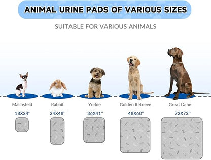 Sunheir Washable Pee Pads for Dogs - 2-Pack Thick Heavy Absorbency Reusable Pee Pads Prevent Leakage Non-Slip, Waterproof Pet Training Pads for Puppy Playpen, Crate, Whelping Box, Potty Training, Grey
