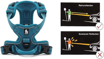 Truelove No Pull Dog Harness with Easy Control Handle and 2 Leash Attachments,Reflective Adjustable Pet Vest