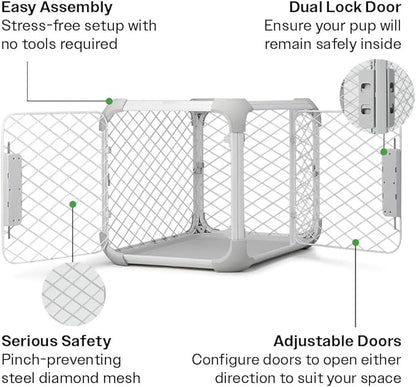 DIGGS Evolv Dog Crate - Slim, Durable Dog Kennel with Removable Ceiling Panel and Modular Design - Safe, Stylish, and Convenient (Ash, Small)