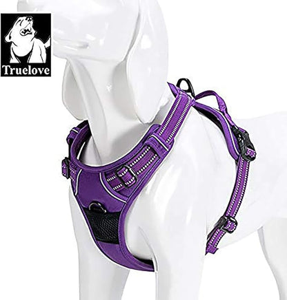 TRUE LOVE Truelove Adjustable No-Pull Dog Harness Reflective Pup Vest Harnesses Comfortable Control Brilliant Colors TLH5651(Purple,XL)