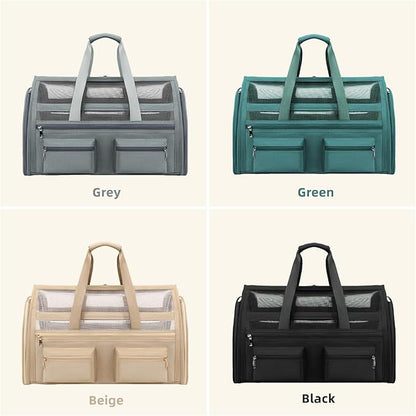 Cat Carrier Bag,Soft Sided Ventilated Pet Carrier for Small Dog Airline Approved Travel Puppy Carrier with Breathable Mesh, Foldable Portable for Outdoor Car