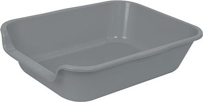 1 Pack of Extra Large Cat Litter Box (ABS Material), Low Entry Senior Litter Pen for Geriatric Kitty Big Cats, Jumbo Pet Safe Litter Boxes Tray for Indoor Pets Potty (Gray, 20" L x 15.5" W)