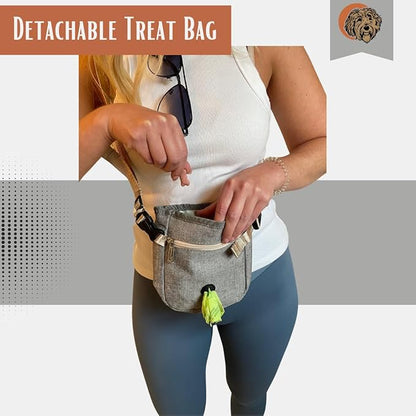 Tito's Closet Dog Travel Bag Includes Dog Travel Accessories 2-Pack Dog Travel Bowl, 2 Dog Food Containers, Dog Treat Bag (Gray), DB2024