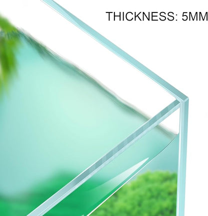 3.5 Gallon Rimless Aquarium, Ultra Clear Low Iron Nano Fish Tank for Betta Shrimp, L15×W5.5×H9.8 Glass Thickness 5mm with EVA Foam Leveling Mat
