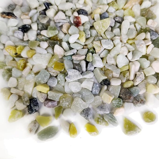 Small Natural Rocks Decorative Pebbles Tiny Gravel for Aquarium Gravels,Fish Turtle Tank,Soil Cover, Indoor Outdoor Garden Succulent Plants Top Dressing,Zen Garden,Vase Fillers,2 LB,Light Green Mix