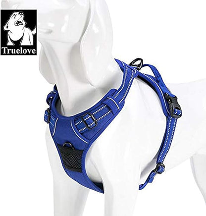 TRUE LOVE Adjustable No-Pull Dog Harness Reflective Pup Vest Harnesses Comfortable Control Brilliant Colors Truelove TLH5651(Royal Blue,XS)
