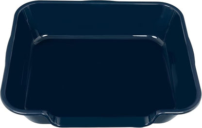 2 Pack of Extra Large Cat Litter Box (ABS Material), Low Entry Senior Litter Pen for Geriatric Kitty Big Cats, Jumbo Pet Safe Litter Boxes Tray for Indoor Pets Potty (Dark Blue, 24"L x 20"W)
