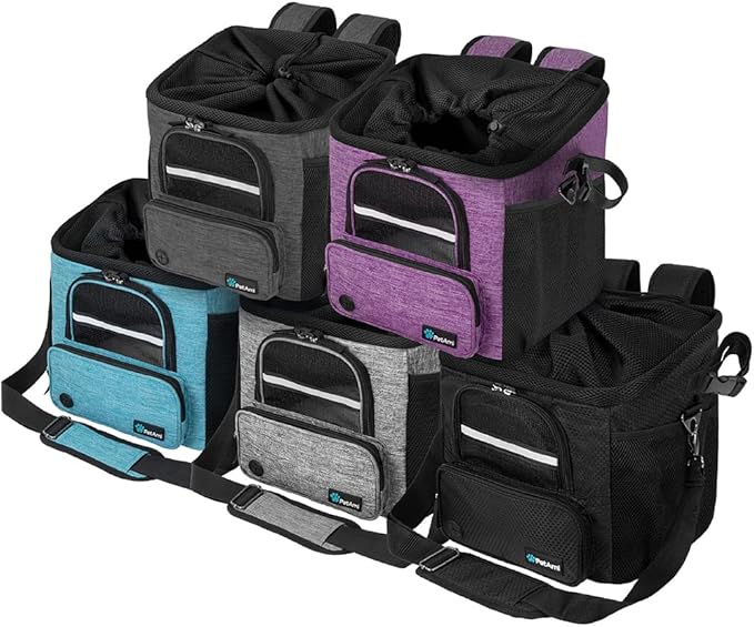 PetAmi Dog Bike Basket, Soft-Sided Ventilated Dog Bike Carrier Backpack, Pet Bicycle Basket for Bike Handlebar, Small Medium Puppy Cat Kitten Car Booster Seat with Safety Strap, Max 18 lbs, Purple