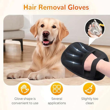2PCS Pet Hair Remover, Electrostatic Pet Hair Removal Gloves, Reusable Cat & Dog Hair Remover for Couch, Furniture, Carpet, Curtain, Upgraded Animal Fur Removal Tool, Cat Grooming Gloves