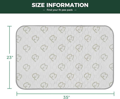 FXW Washable Pee Pads for Dogs, Puppy Pads with Super Absorbent, Specifically Designed for 36inch Cages, 35" × 23" Rectangle, Khaki, 2 Packs