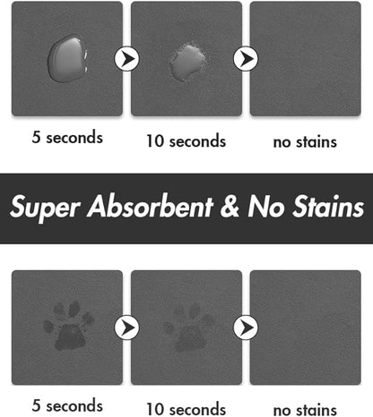 Absorbent Dog Food Mat-Dog Mat for Food and Water Bowl, Quick Dry Pet Food Mat, No Stains Cat Feeding mat, Pet Accessories Pet Supplies Mat-Cat Water Bowl Mat for Messy Drinkers