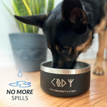 Coldest Dog Bowl - Anti Rust Metal, Non Slip, 3 Layers Insulated Stainless Steel Dog Bowls - Spill Proof & Heavy Duty - Water Bowl for Dogs, Cats & Pets, Dish Washer Safe (100 oz, Galaxy Purple)