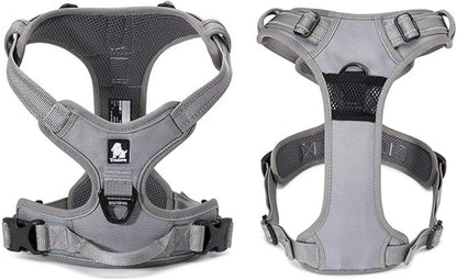 TRUE LOVE Adjustable No-Pull Dog Harness Reflective Pup Vest Harnesses Comfortable Control Brilliant Colors Truelove TLH5651(Gray,S)