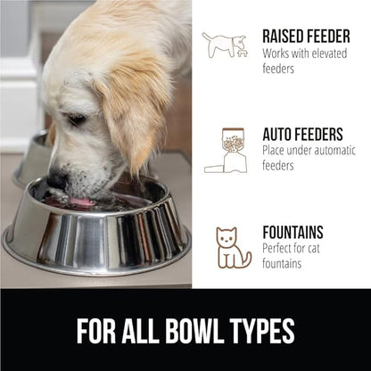 GORILLA GRIP 100% Waterproof Raised Edge BPA Free Silicone Pet Feeding Mat, Dog Cat Food Mats Contain Spills Protects Floors, Placemats for Cats and Dogs Water Bowl, Pets Accessories 28x18 Beige