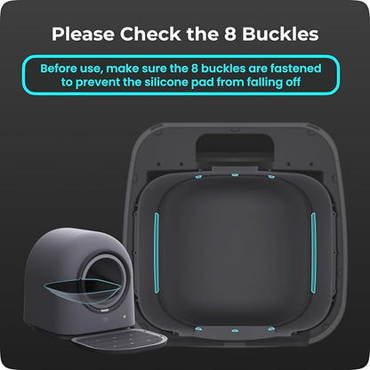 TYPro Self Cleaning Cat Litter Box Automatic Hands-Free Smart Robot self Cleaning Cat Litter Box for Multiple Cats with APP Control Safe with Litter Mat Waste Bags and Deodorizer Dark Grey