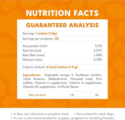BIOFUR: Omega 3 Supplement for Cats & Dogs - Puppy Essentials & Dog Allergy Relief - Vitamins, Minerals for Feline & Canine Skin, Coat Health, Nutrition, Well-Being, Orange