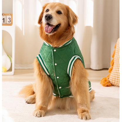 For Autumn And Winter, Large Dog Breeds Such As Golden Retrievers, English Quilted Cotton Jackets, Large Dog Cotton-padded Vests, And Warm Pet Clothes For Samoyeds