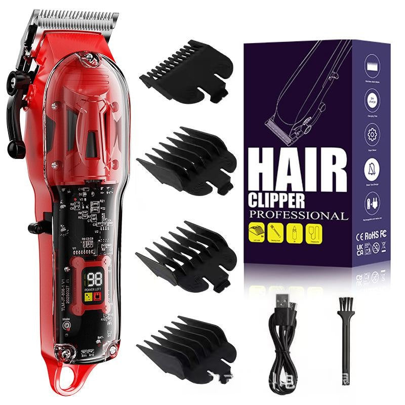 High-Power Pet Clipper With Transparent Shell & Digital Display