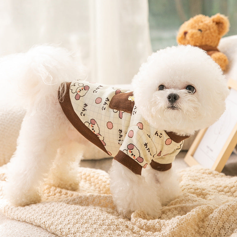 Pet Clothing, Warm Pockets For Autumn And Winter, Bear Home Wear, Base Layer, Cute Style, Two-legged Clothes For Cats, Dogs And Dogs