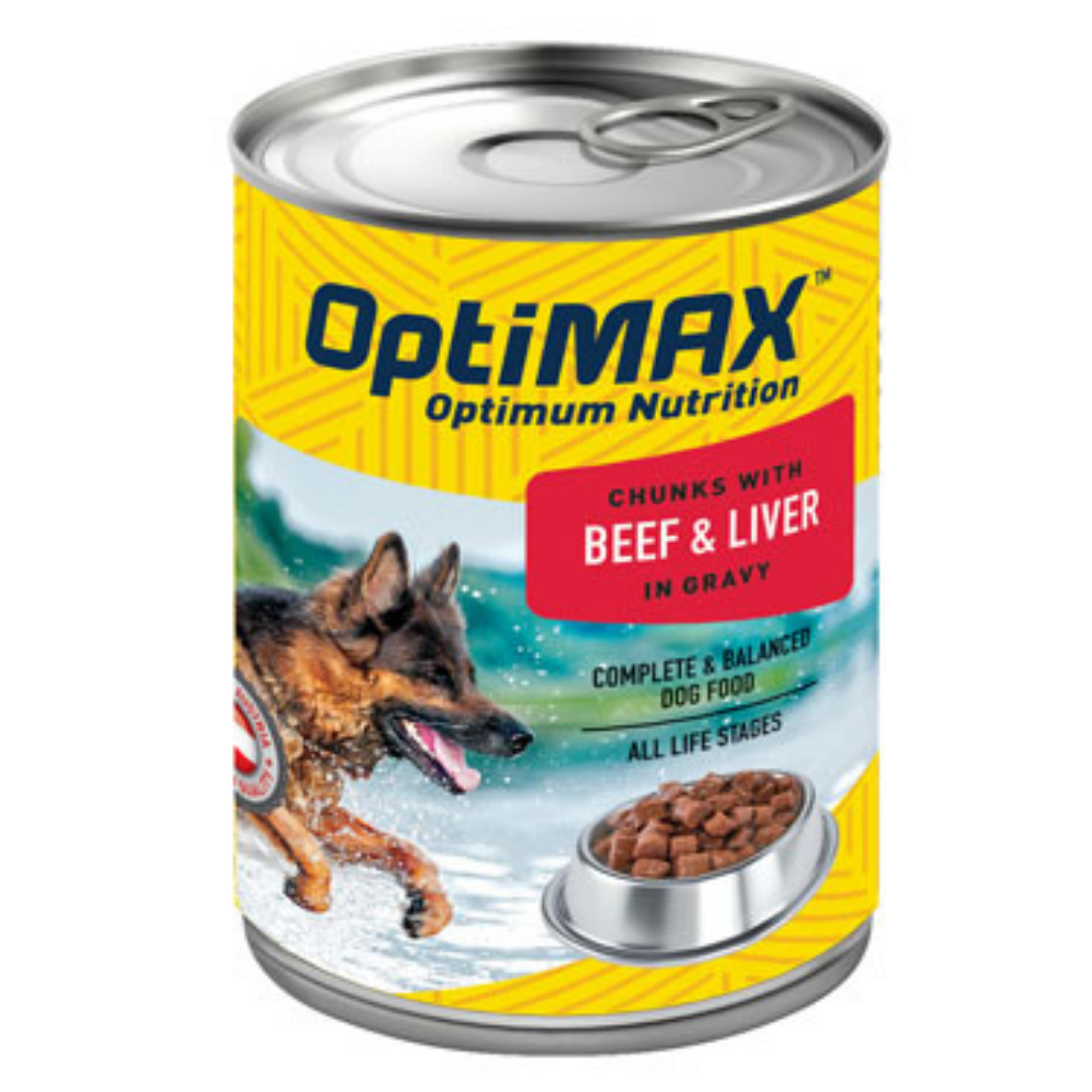 Optimax Beef & Liver Wet Dog Food 14.6oz