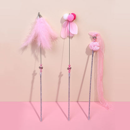 Pet Bell Feather Cat Stick