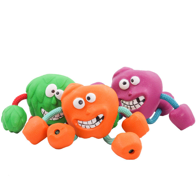 Dog Vocalization Molar Teeth Bite Resistant Rubber Ball Anti-Boring Toy