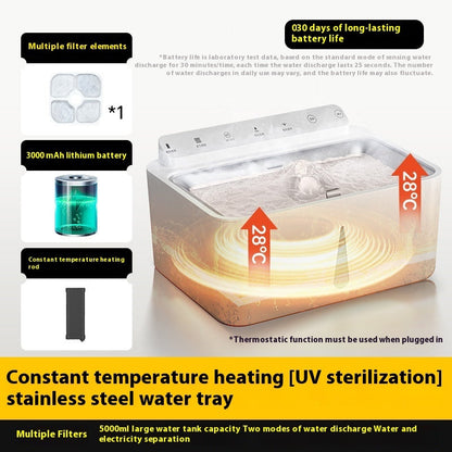 Cat Water Fountain Constant Temperature Heating Automatic Circulation Filter Intelligence