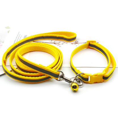 Pet Cloth Leash With Reflective Strip For Dogs