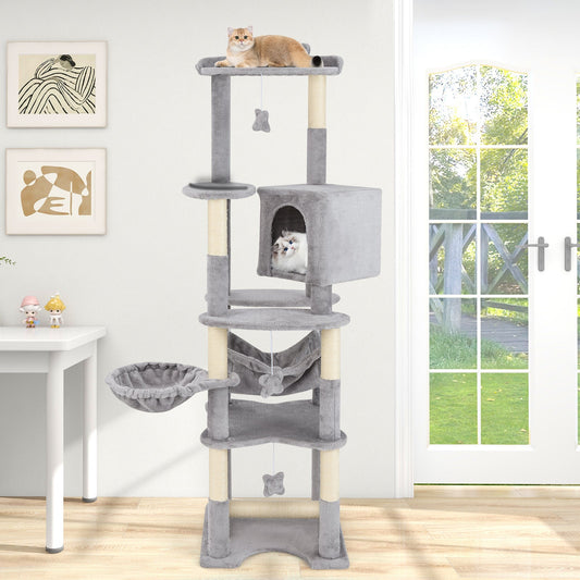 69 Inch Multi-level Cat Tree with Top Perch and Cozy Condo