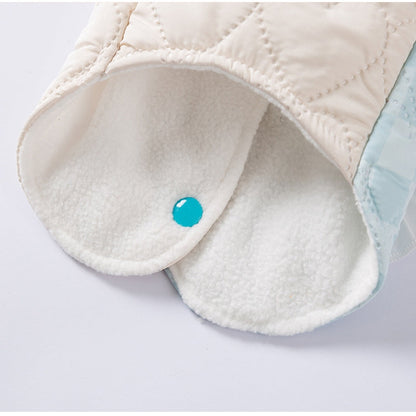 For Autumn And Winter, There Are Thick And Warm Heart-shaped Checkered Pocket Towing Vests, Cotton-padded Clothes, And Two-legged Pet Dog Clothes For Cats