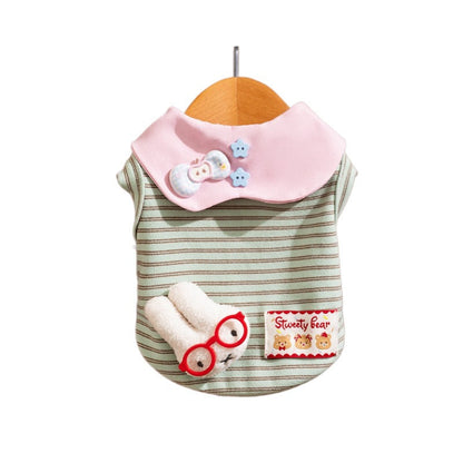 Breathable Thin-Style Striped Tank Top For Cats