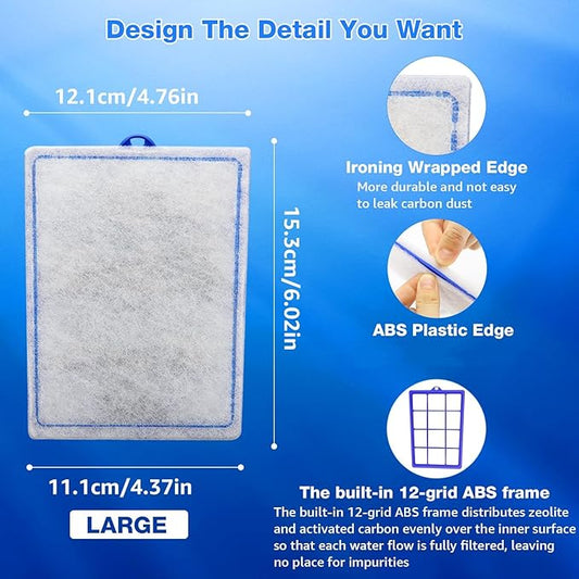 6 Count Assembled Large Filter Cartridges Compatible with Tetra Whisper Bio-Bag Filters 20i 40i IQ20/30/45/60 PF20/30/40/60, Large Replacement Filter Cartridges for Whisper Filters & Aquariums