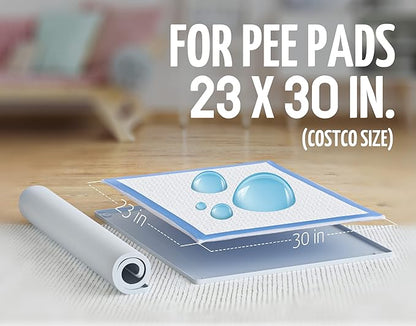 TidyFriend 3 Pk Pee Pad Holder Tray for 30” x 23” Pee Pads with Corner Lock Holes, Raised Edges, Non-Spill, Easy to Clean Silicone Dog Potty Tray Holder, For Indoor Floor Protection (Light Grey)