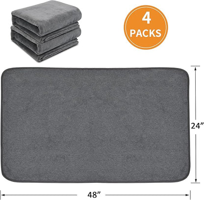 Reusable Pee Pads for Dogs, 24x48 4 Pack Washable Puppy Pads, Absorb Dog Mats Non-Slip Puppy Training Pads for Whelping, Potty, Training, Playpen, Crate
