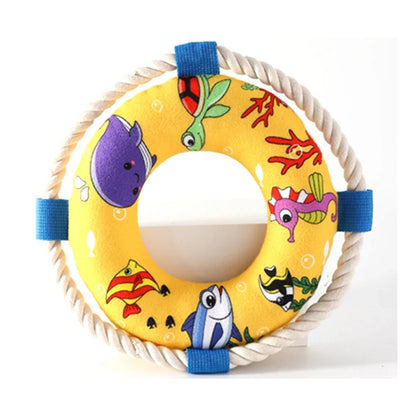 Float Training Dog Pull Ring Dog Ring Chew Resistant Toys Throw Catch Flying Pet Supplies Bite Resistant Soft Pull Ring
