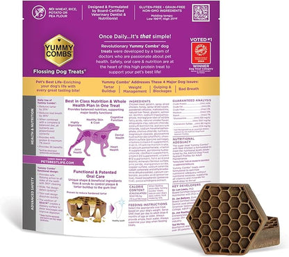 Dog Dental Treats – Vet VOHC Approved – Delicious Chicken Protein – Removes Tartar with Cleaning Comb Shape – Dental Dog Treats for Extra Large Dogs (36oz, 18 Count)